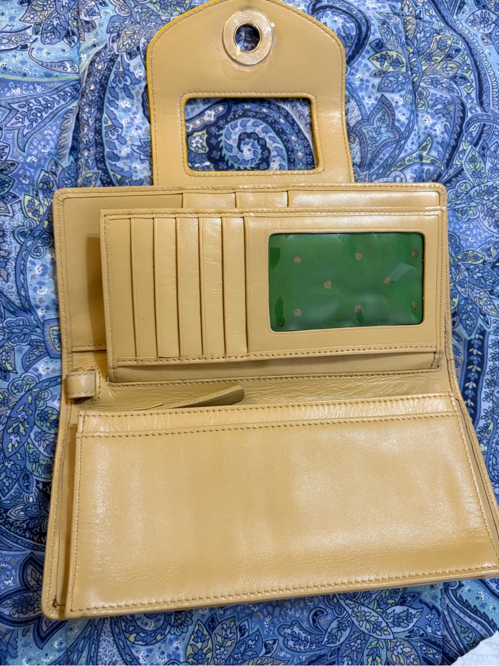 kate spade Yellow Pebbled Leather Wallet with wrist strap - Picture 6 of 8